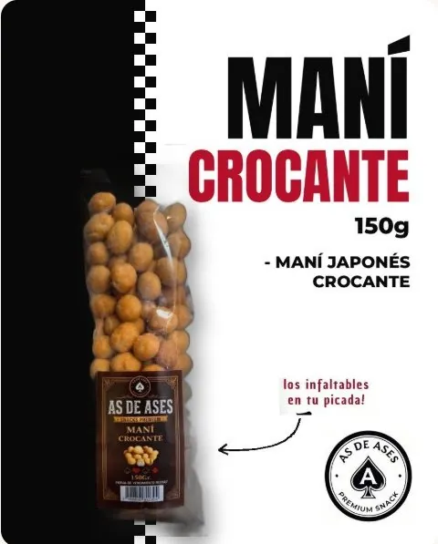 Maní Crocante 150 g As de Ases: maní japonés crocante